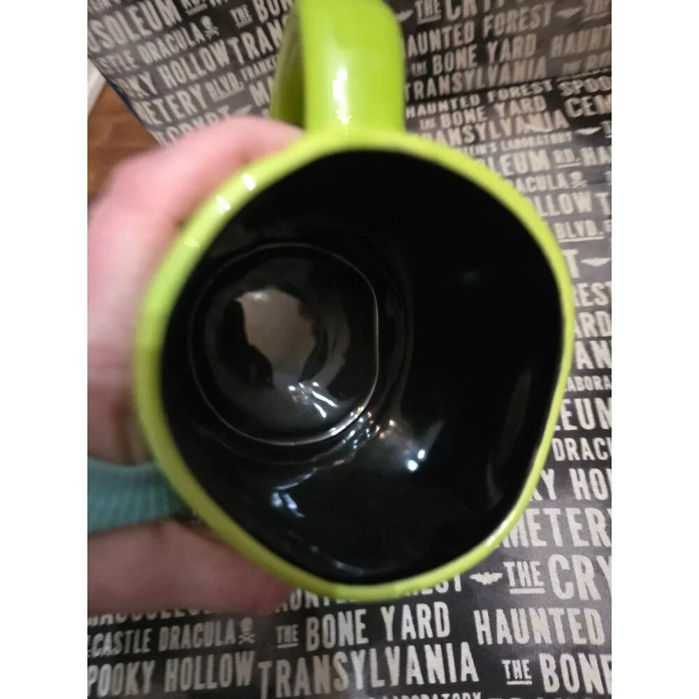 Rae Dunn Fright Night Neon Green Halloween Coffee Mug